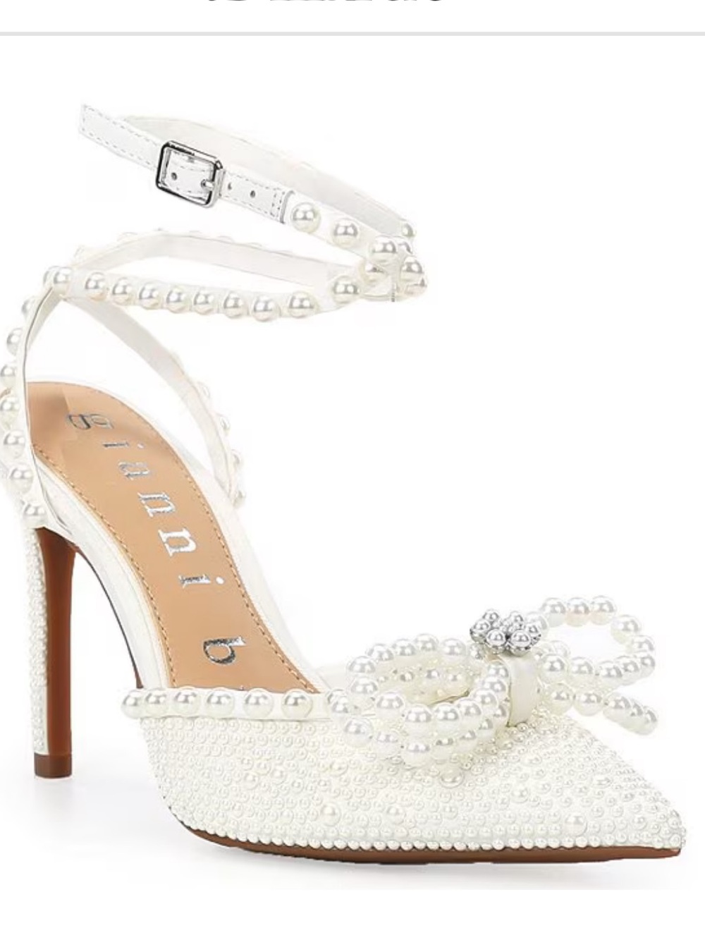 New Bridal Gianni Bini, the Taylinn Three Double Pearl Bow Dress Pump size 7